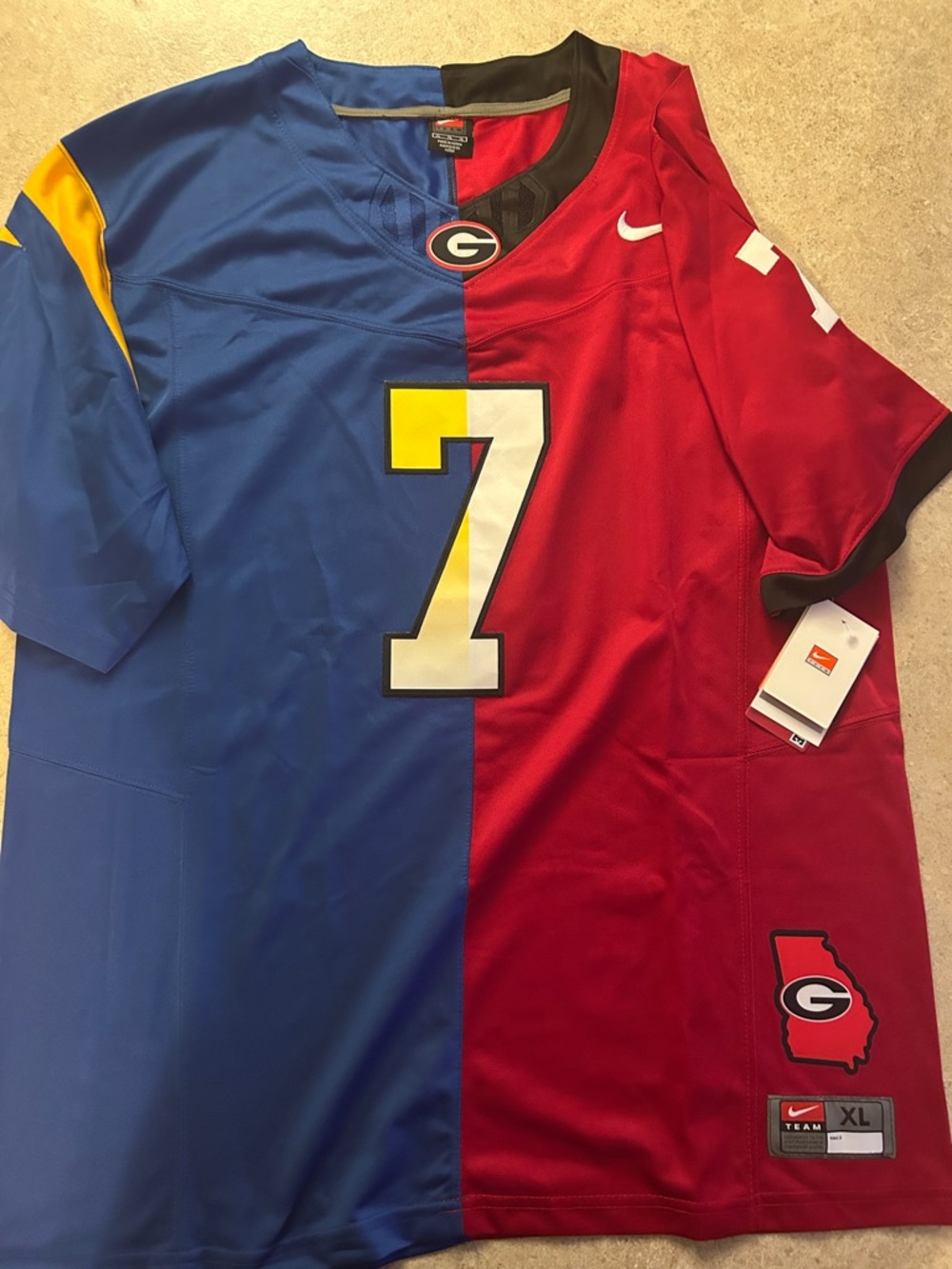 Nike Split Georgia LA Rams Matthew Stafford #7 Bulldogs Football Jersey Sz XL